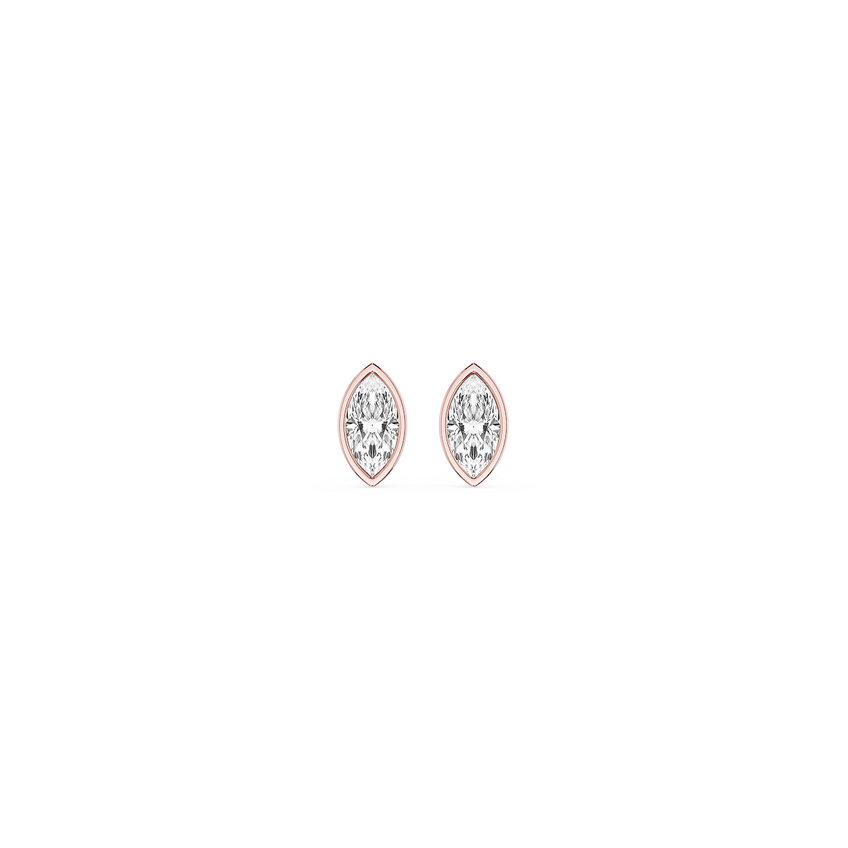 Marquise Lab Grown Diamond Bezel Set Stud Earrings