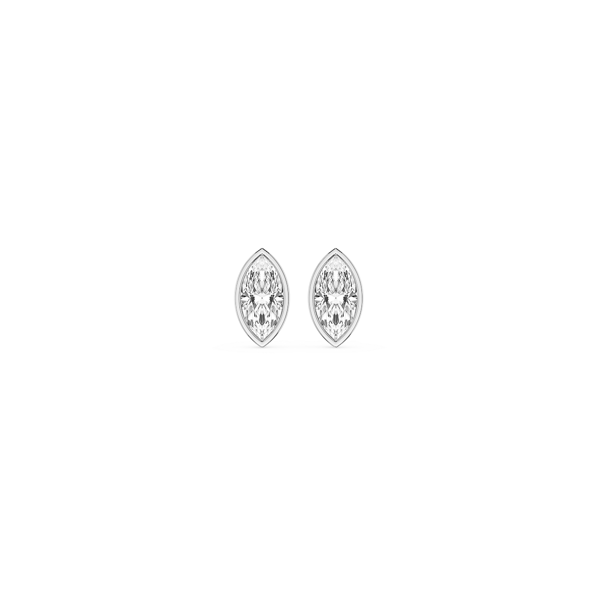 Marquise Lab Grown Diamond Bezel Set Stud Earrings