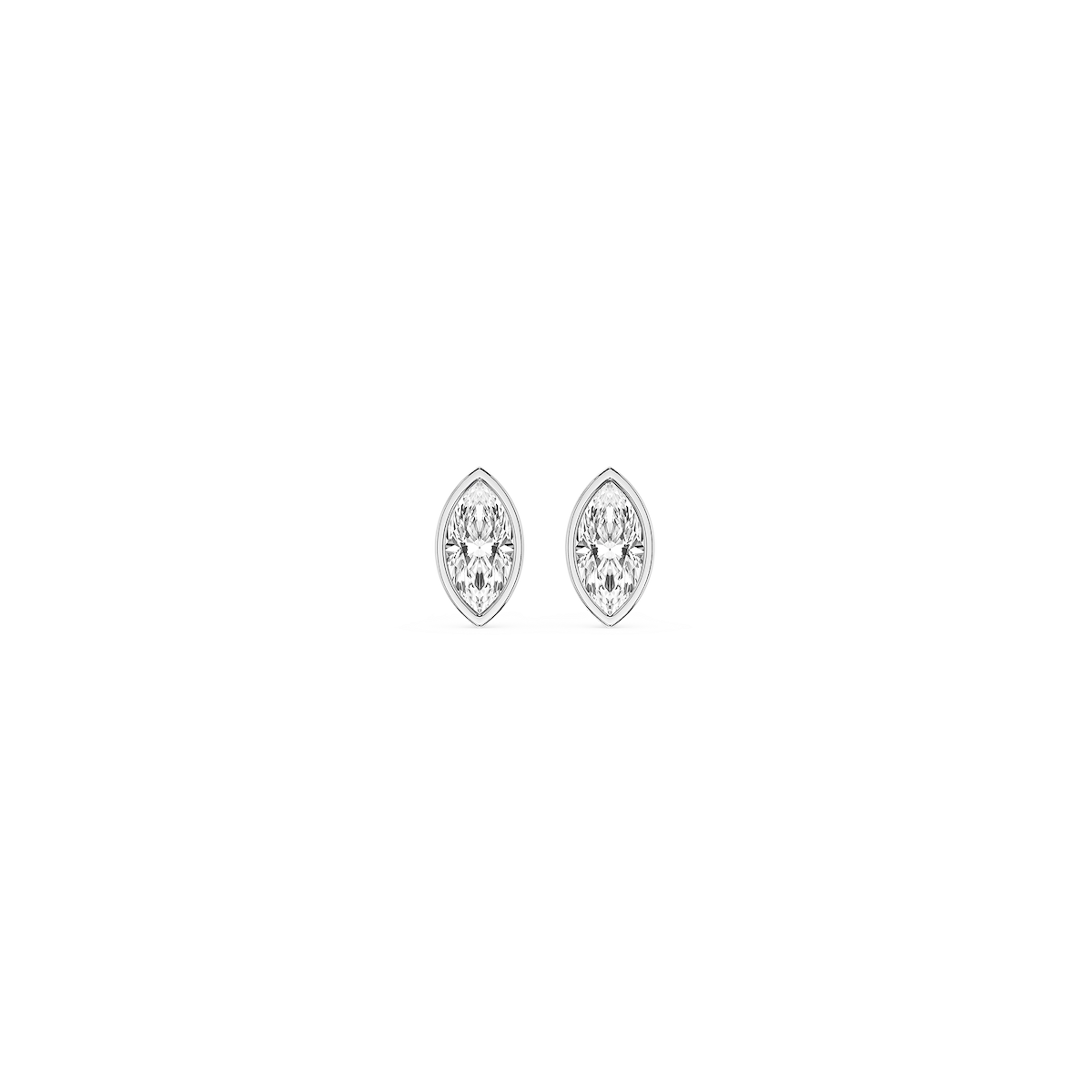 Marquise Lab Grown Diamond Bezel Set Stud Earrings