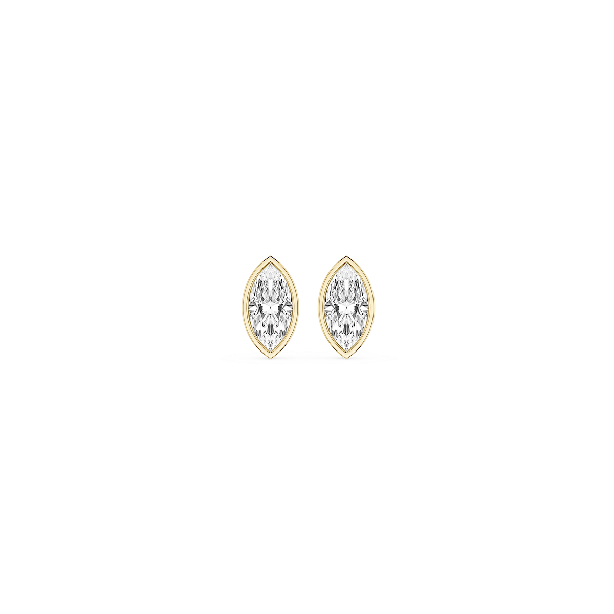 Marquise Lab Grown Diamond Bezel Set Stud Earrings
