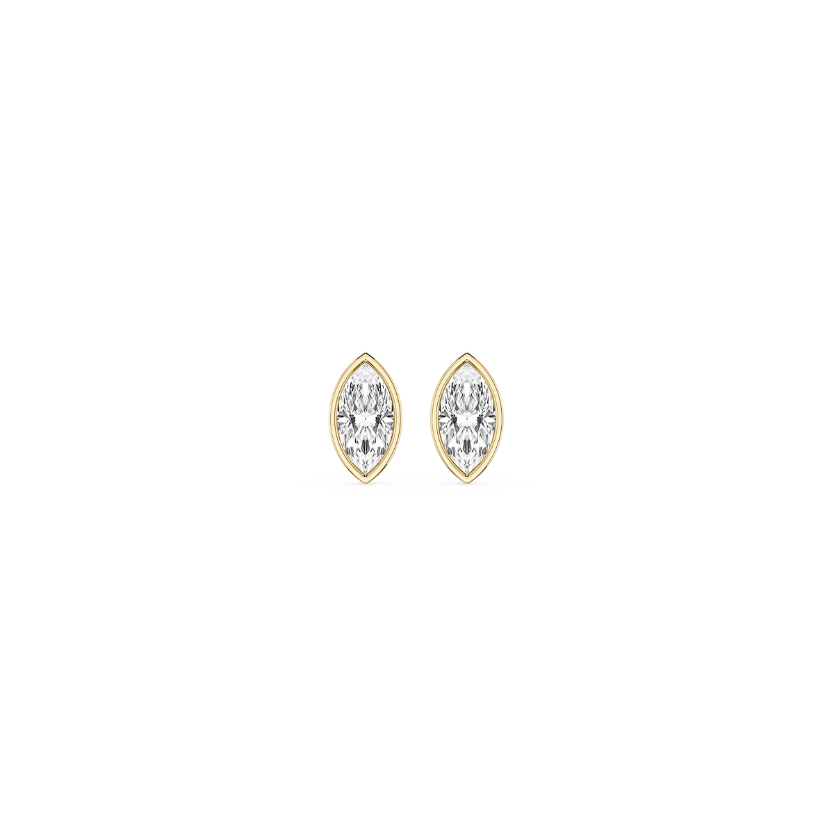 Marquise Lab Grown Diamond Bezel Set Stud Earrings