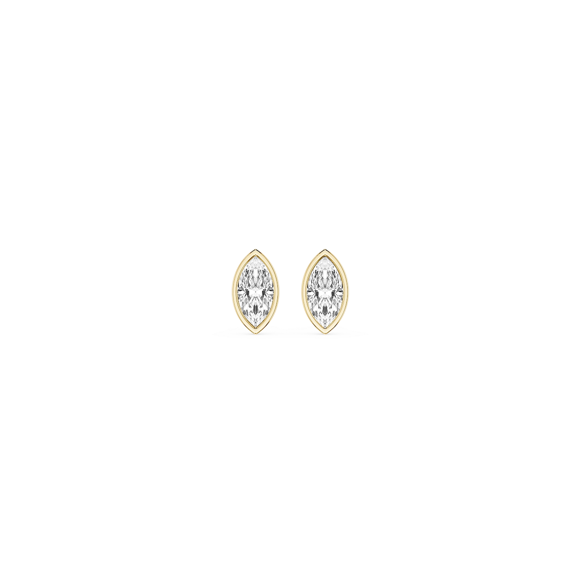 Marquise Lab Grown Diamond Bezel Set Stud Earrings