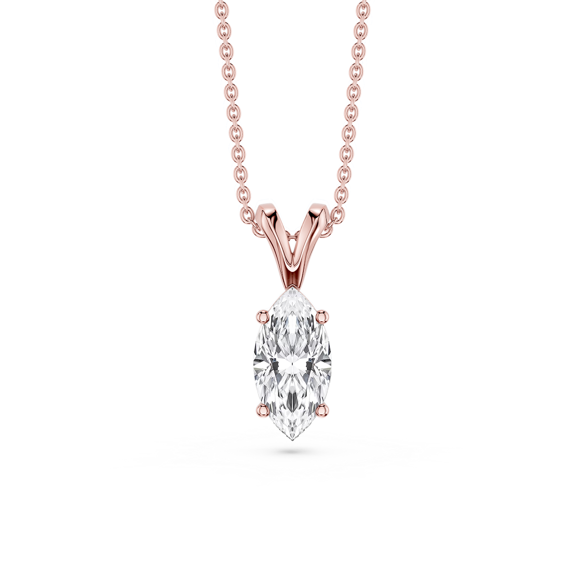 Marquise Lab Grown Diamond Double Bail Pendant - 16 to 18 Inches