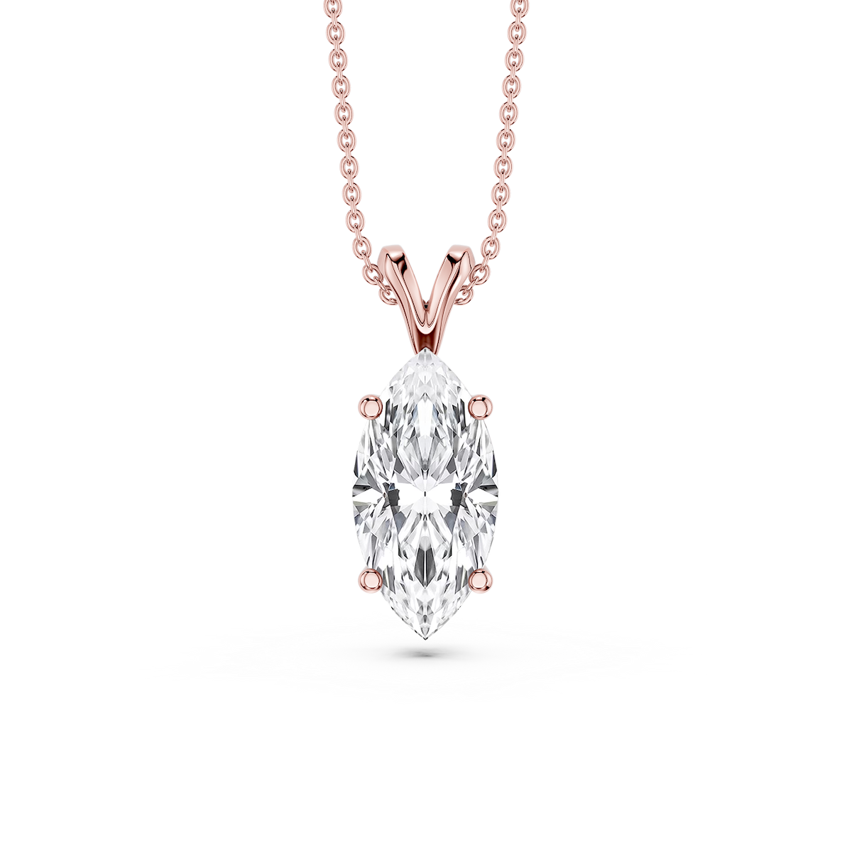 Marquise Lab Grown Diamond Double Bail Pendant - 16 to 18 Inches