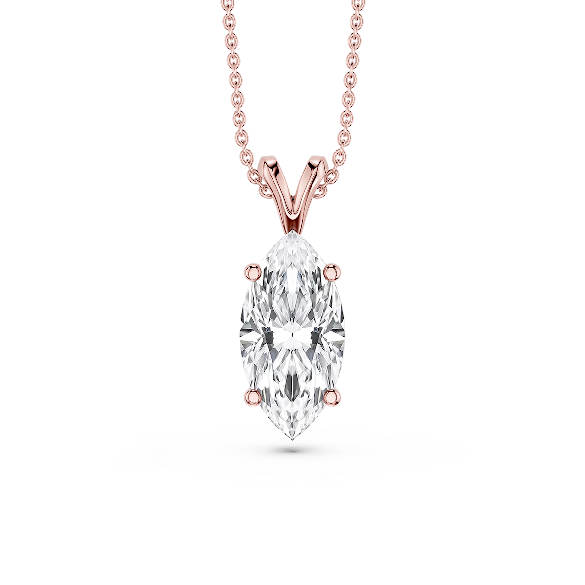 Marquise Lab Grown Diamond Double Bail Pendant - 16 to 18 Inches