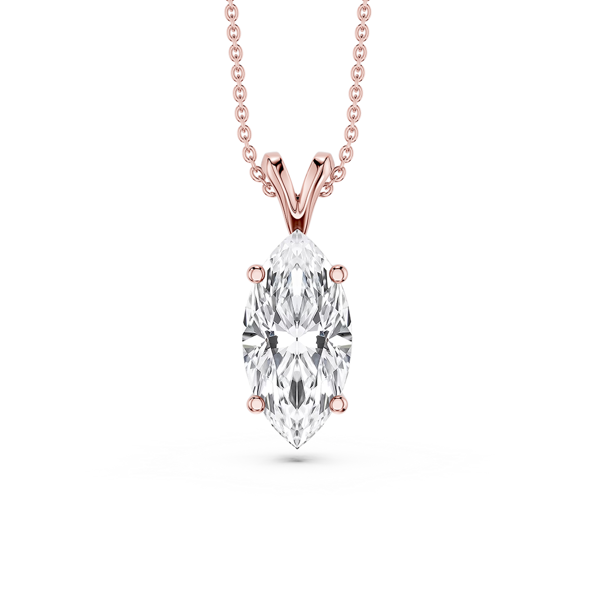 Marquise Lab Grown Diamond Double Bail Pendant - 16 to 18 Inches