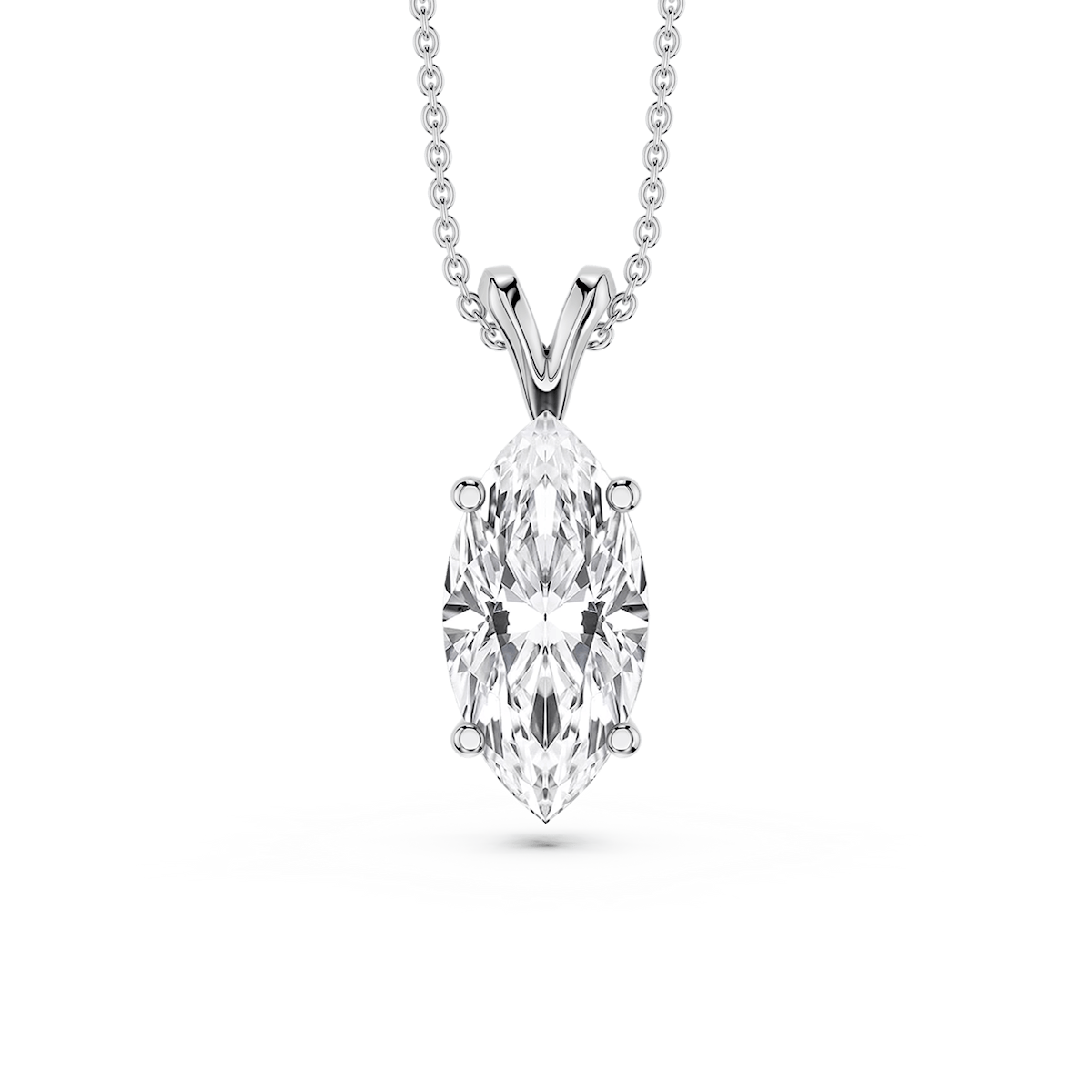 Marquise Lab Grown Diamond Double Bail Pendant - 16 to 18 Inches
