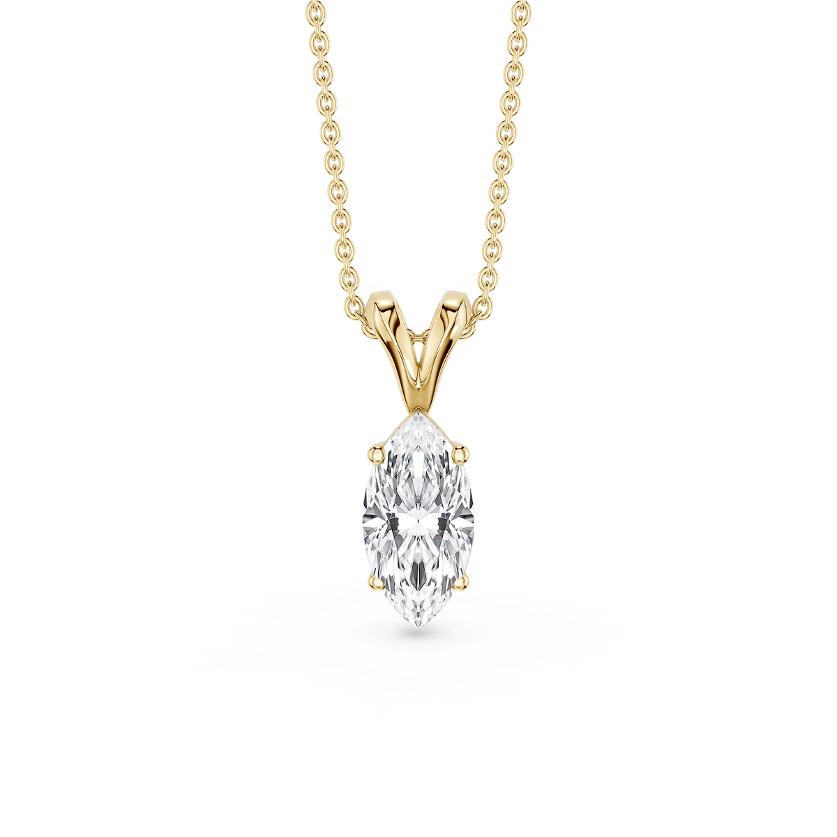 Marquise Lab Grown Diamond Double Bail Pendant - 16 to 18 Inches