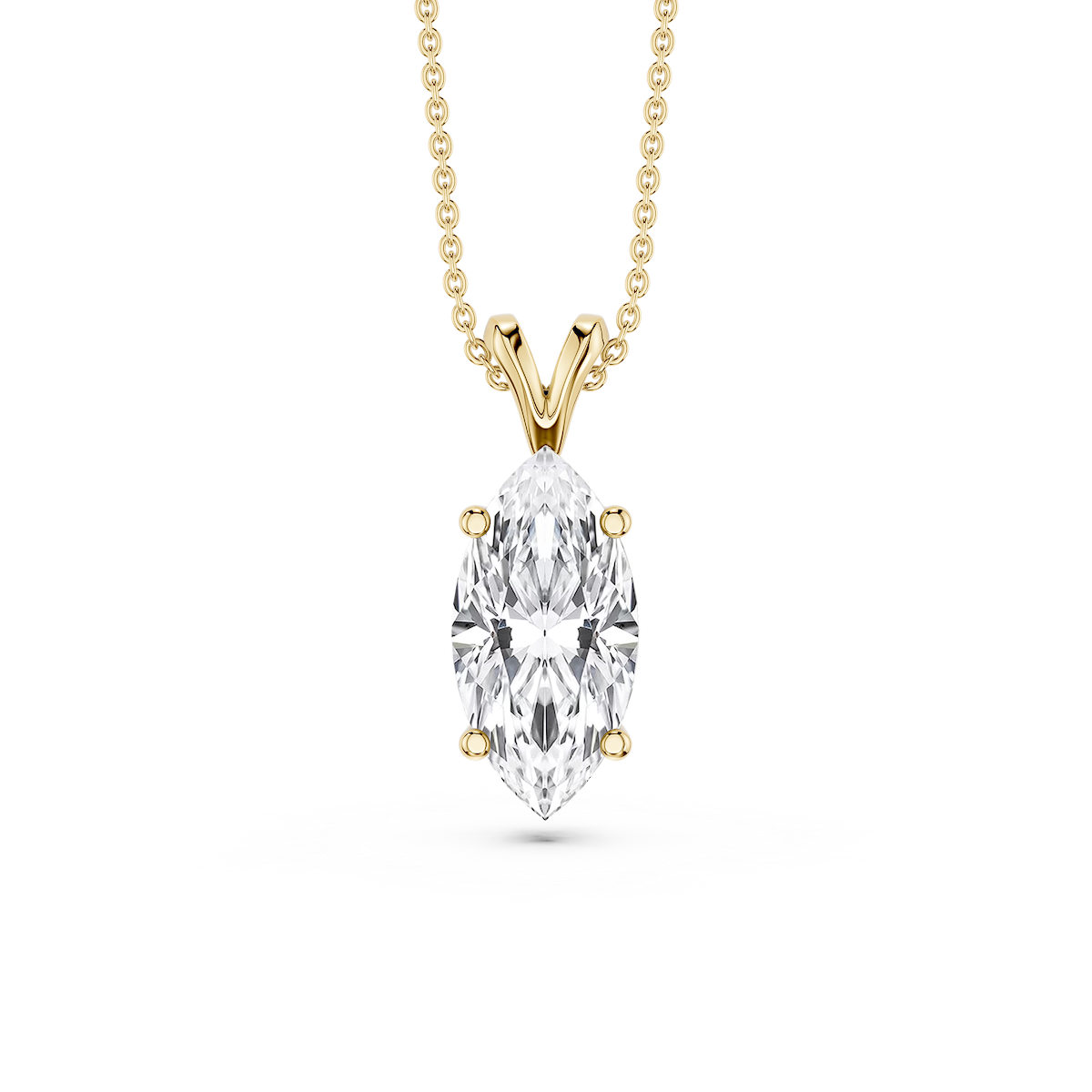 Marquise Lab Grown Diamond Double Bail Pendant - 16 to 18 Inches