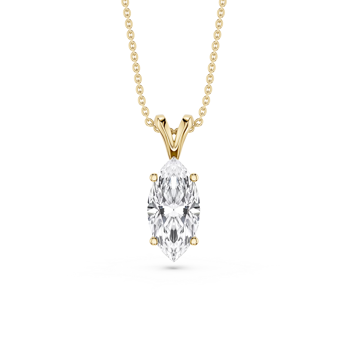 Marquise Lab Grown Diamond Double Bail Pendant - 16 to 18 Inches