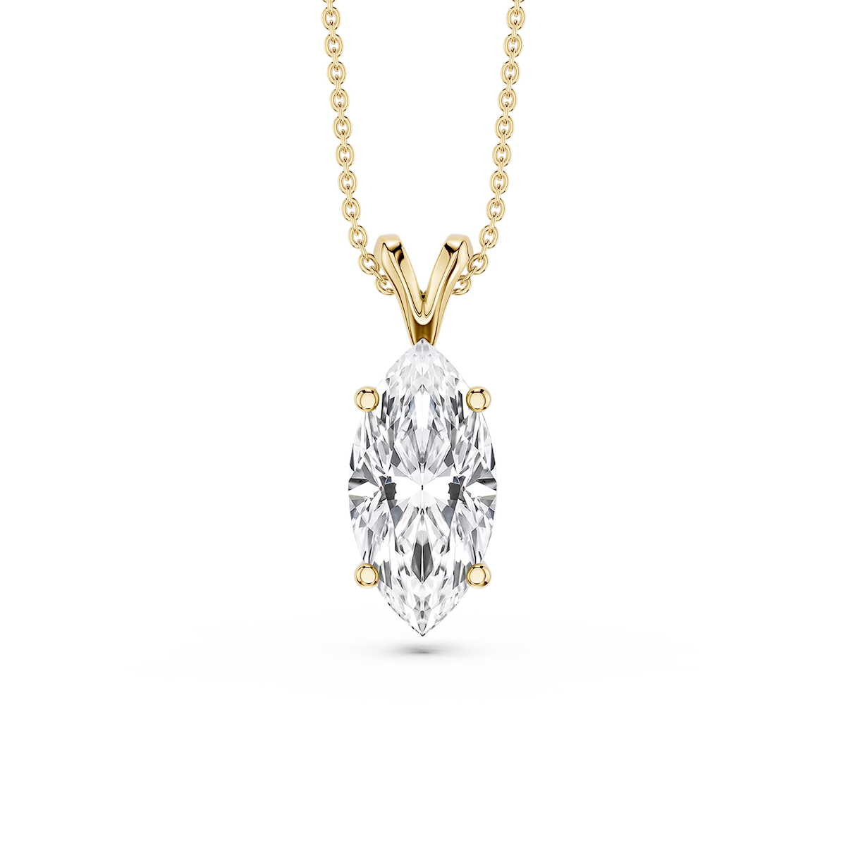 Marquise Lab Grown Diamond Double Bail Pendant - 16 to 18 Inches