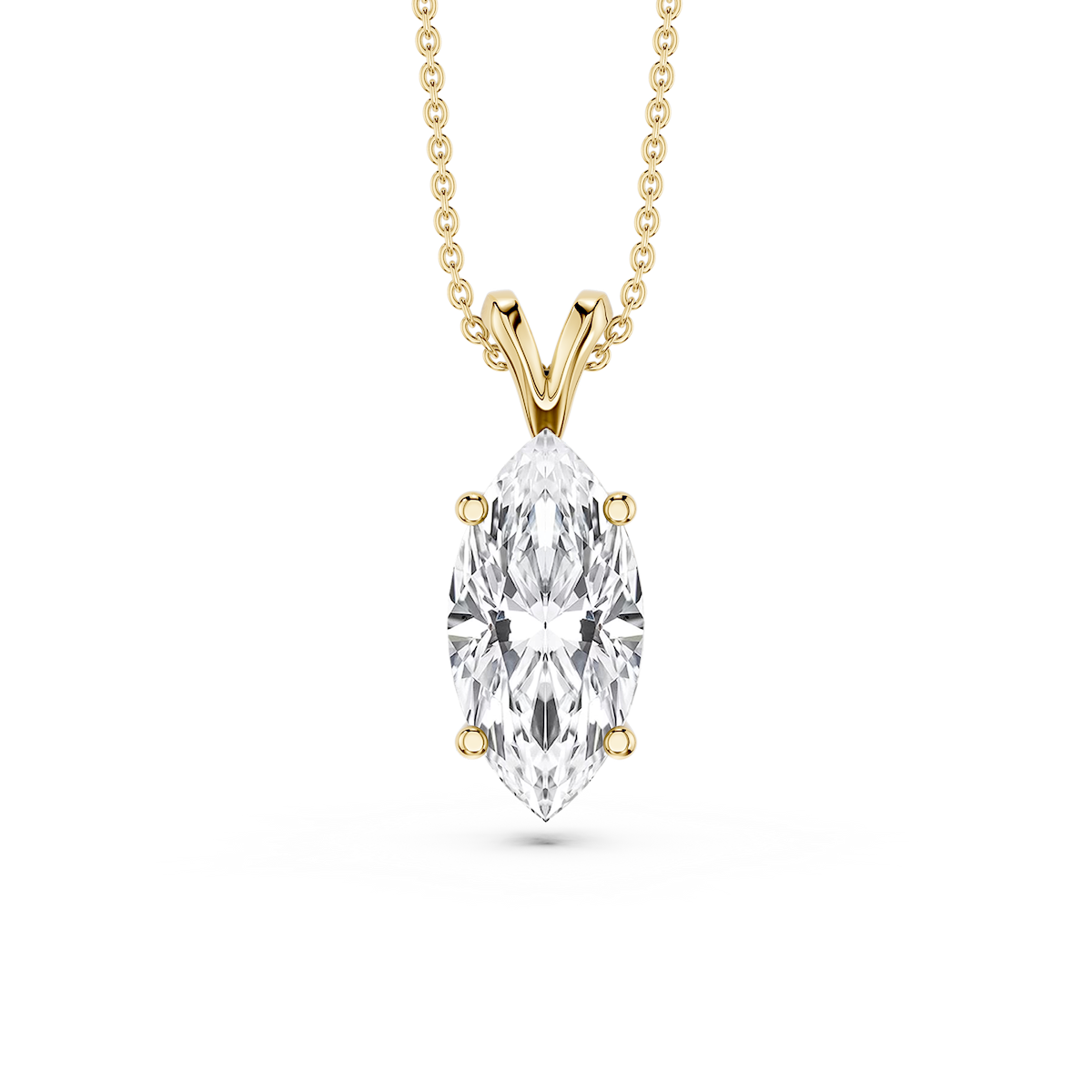 Marquise Lab Grown Diamond Double Bail Pendant - 16 to 18 Inches