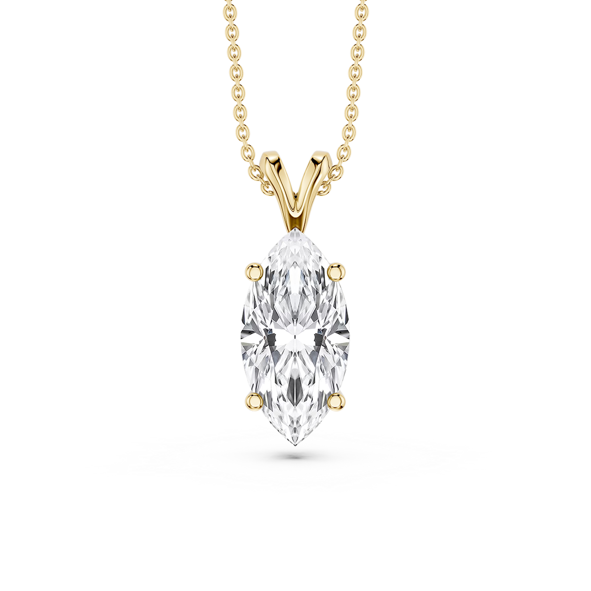 Marquise Lab Grown Diamond Double Bail Pendant - 16 to 18 Inches