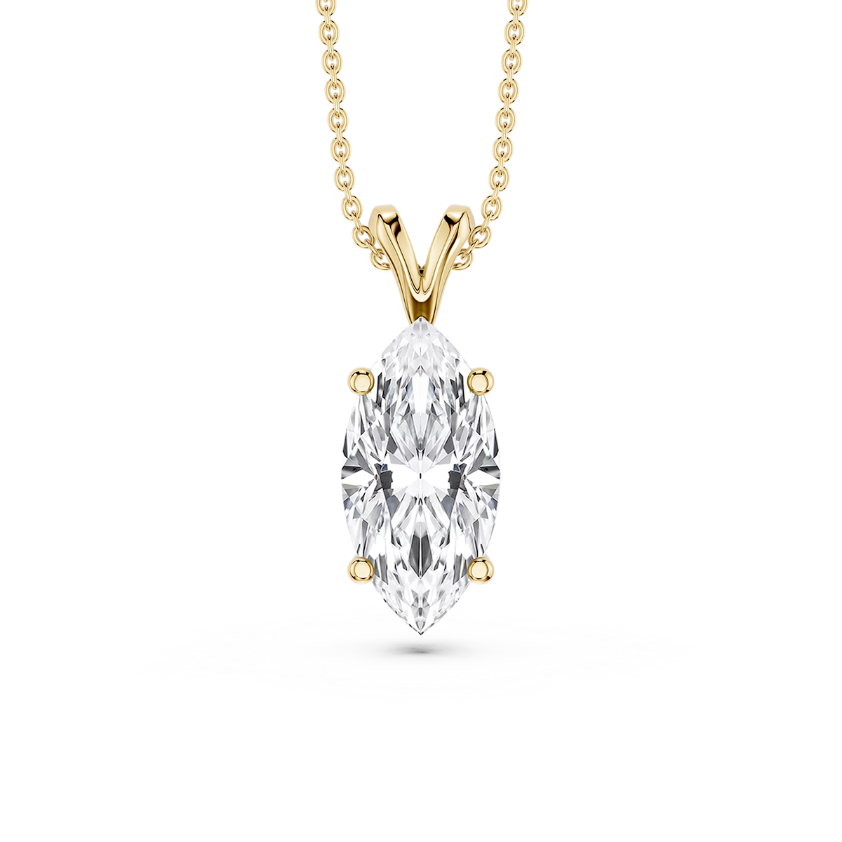 Marquise Lab Grown Diamond Double Bail Pendant - 16 to 18 Inches