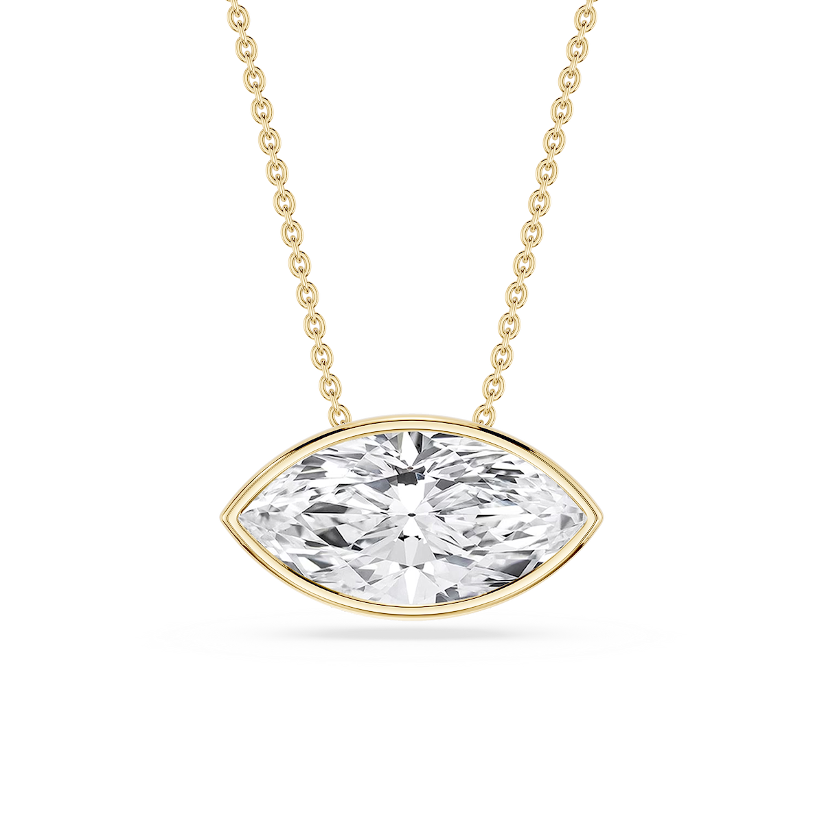 Marquise Lab Grown Diamond East West Solitaire Slide Pendant - 18 Inches
