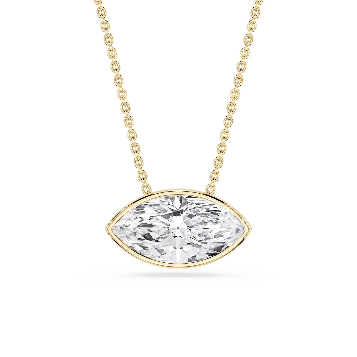 Marquise Lab Grown Diamond East West Solitaire Slide Pendant - 18 Inches
