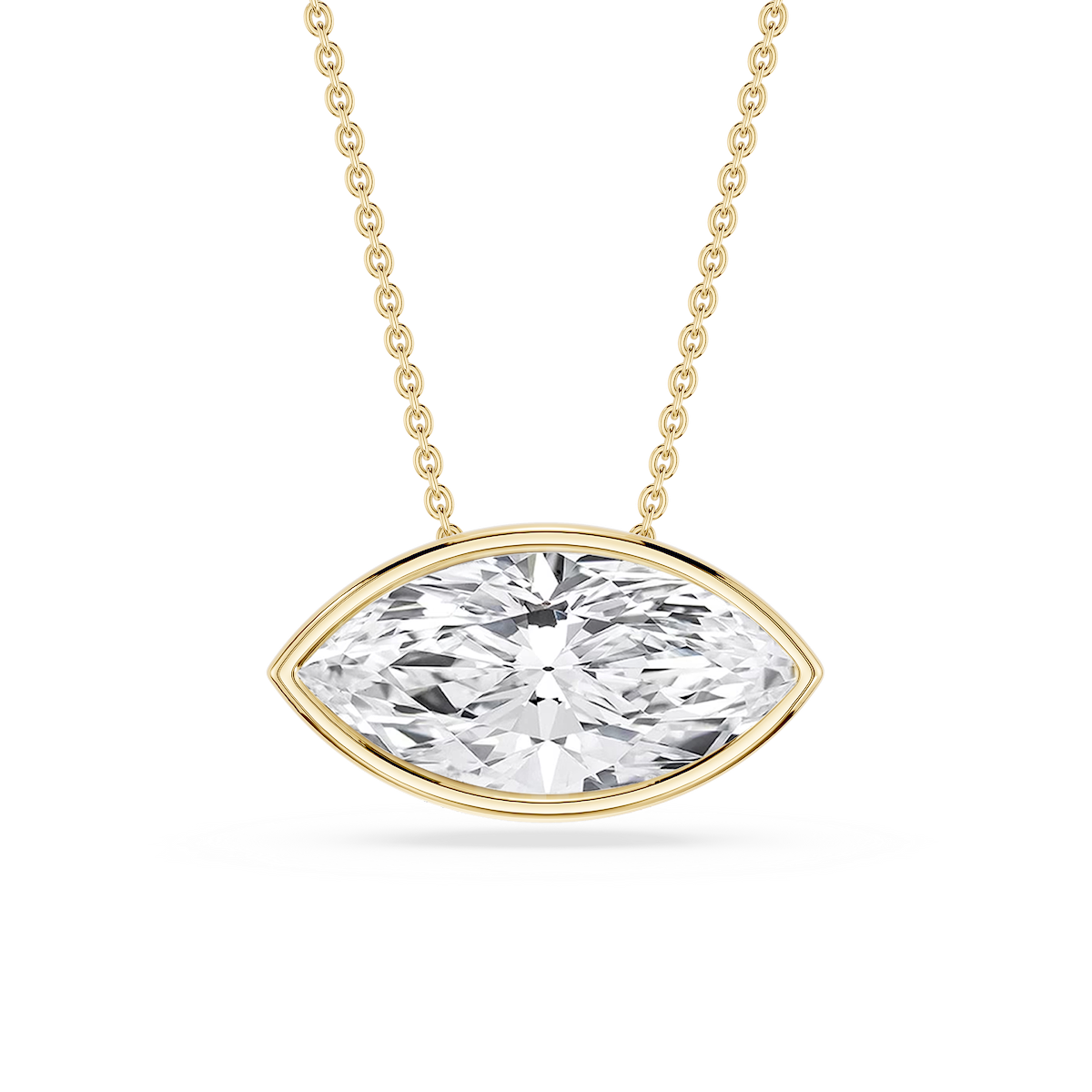 Marquise Lab Grown Diamond East West Solitaire Slide Pendant - 18 Inches