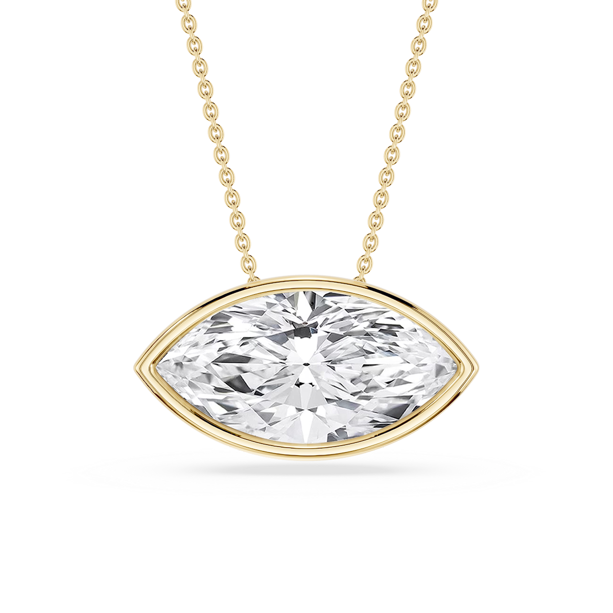 Marquise Lab Grown Diamond East West Solitaire Slide Pendant - 18 Inches