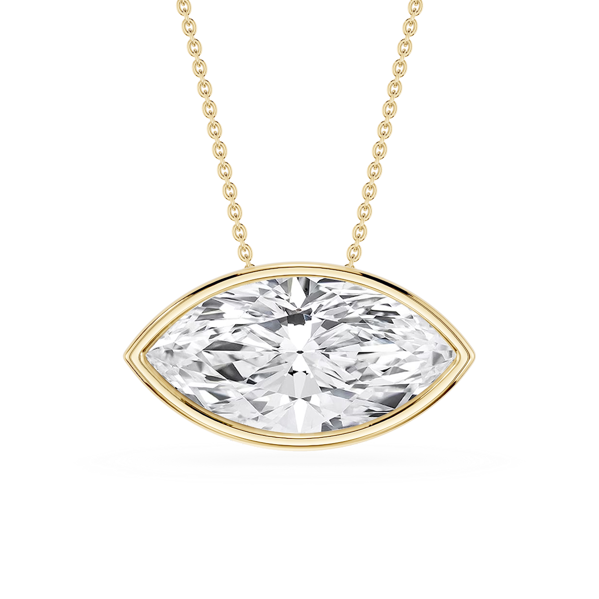 Marquise Lab Grown Diamond East West Solitaire Slide Pendant - 18 Inches