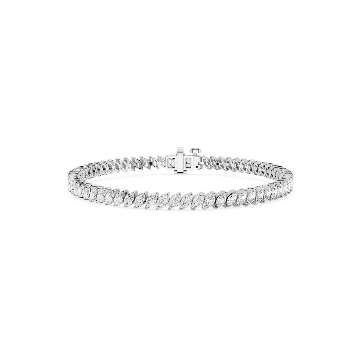 Marquise Lab Grown Diamond Offset Tennis Bracelet
