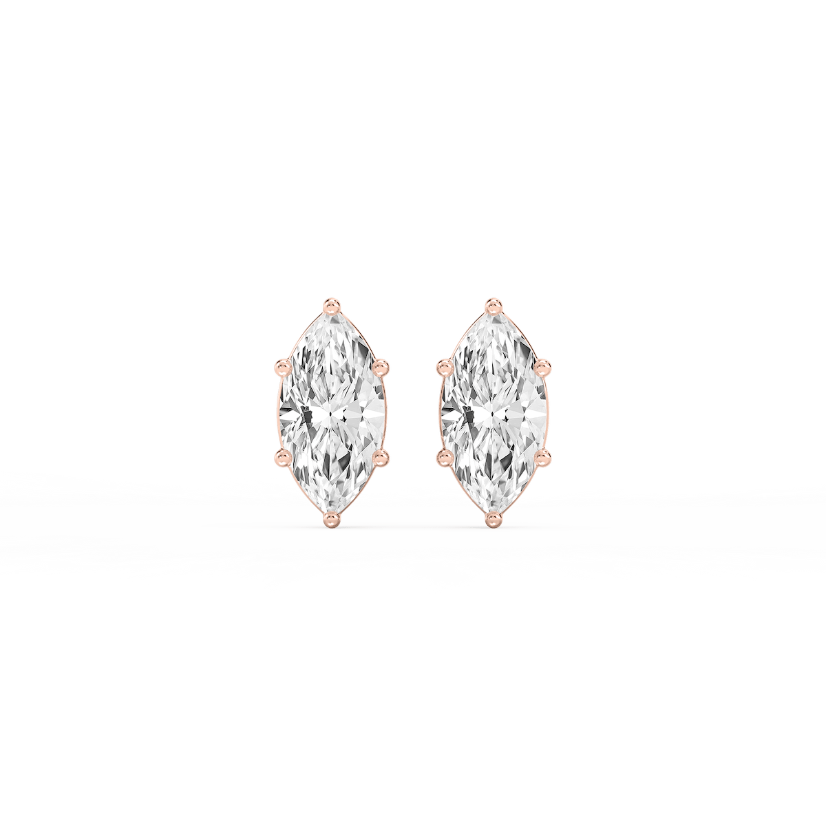 Marquise Lab Grown Diamond Classic Six Prong Stud Earrings