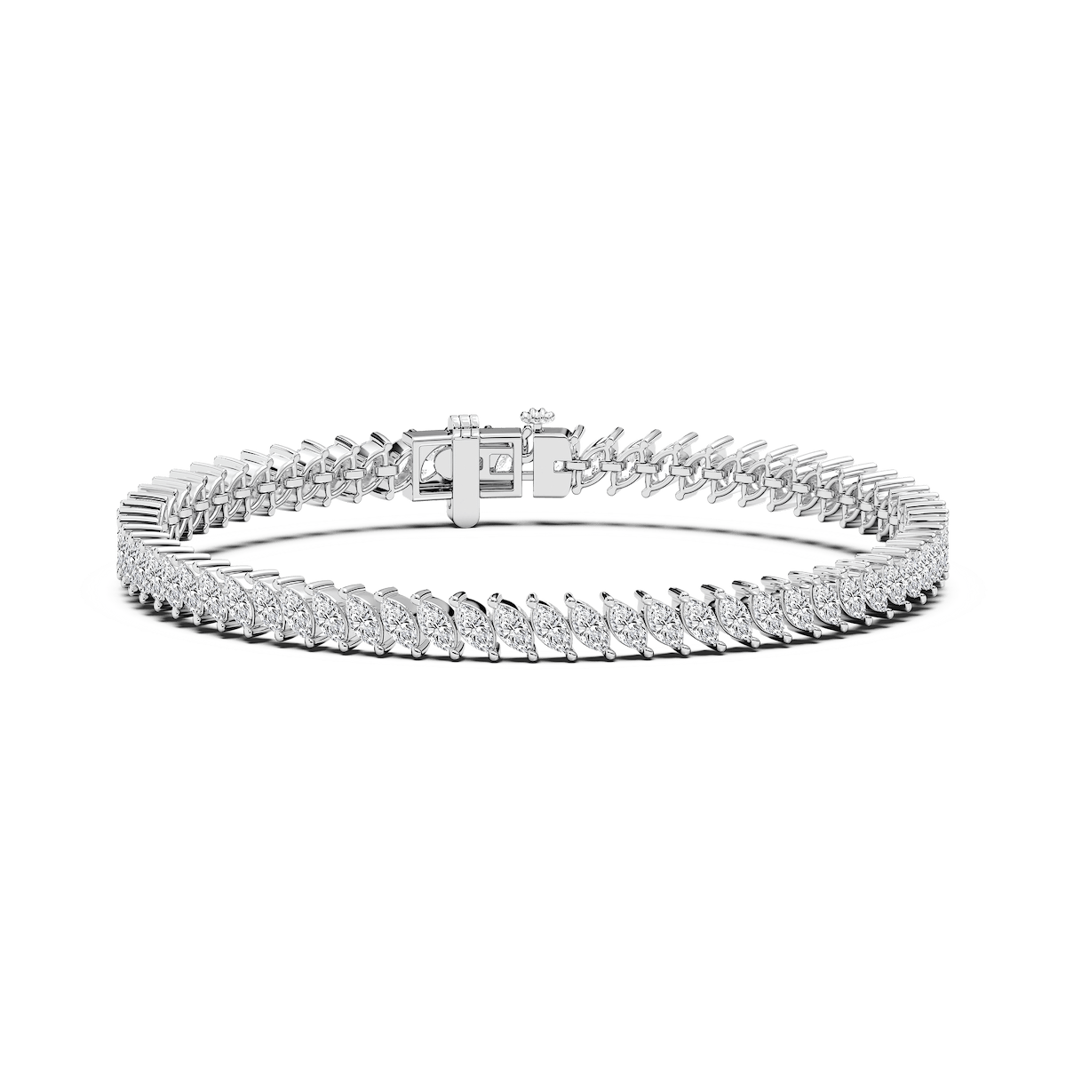 5 ¹⁄₄ ctw Marquise Lab Grown Diamond Vine Tennis Bracelet  - 7 Inches