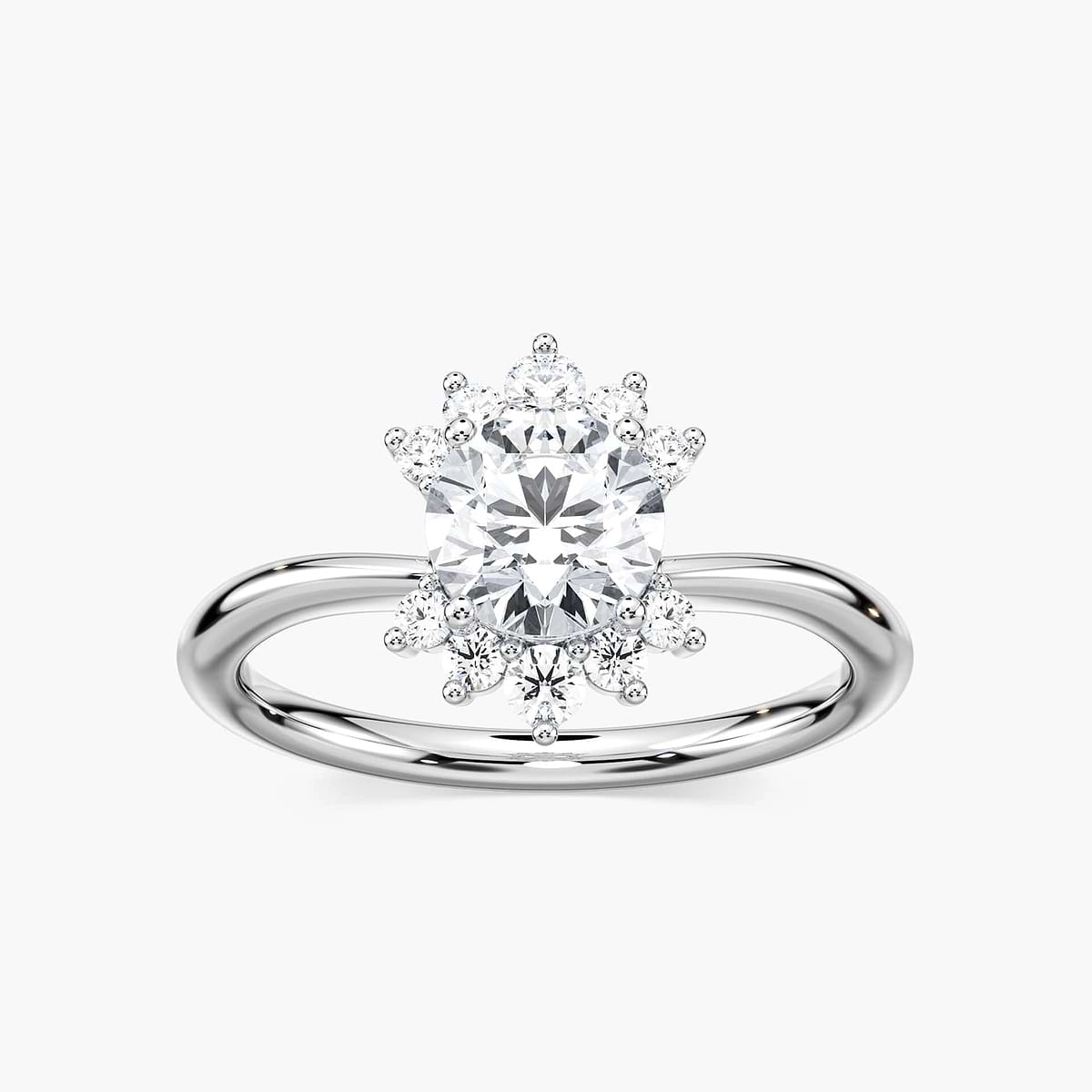 Matilda Round Lab Grown Diamond Starburst Halo Engagement Ring