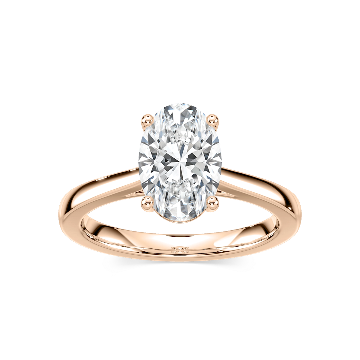 Camila Oval Lab Grown Diamond Cathedral Hidden Halo Engagement Ring