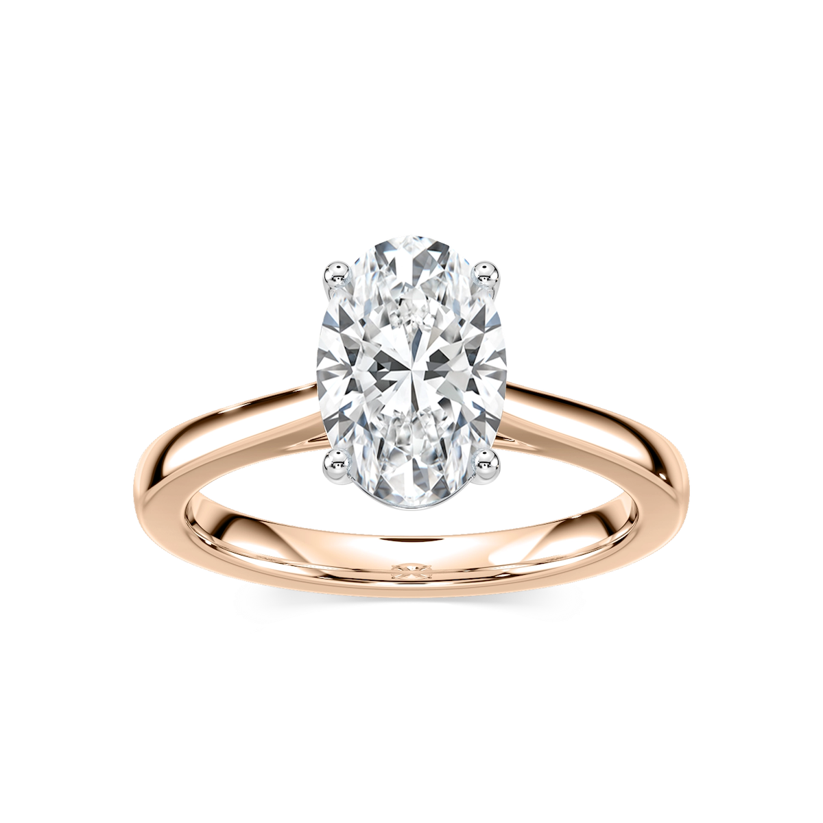 Camila Oval Lab Grown Diamond Cathedral Hidden Halo Engagement Ring