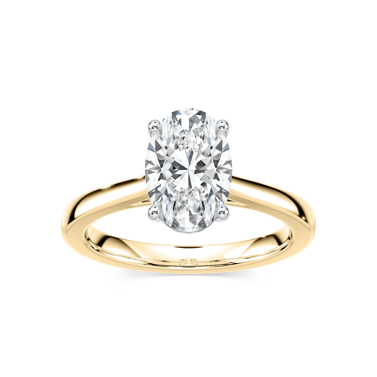 Camila Oval Lab Grown Diamond Cathedral Hidden Halo Engagement Ring