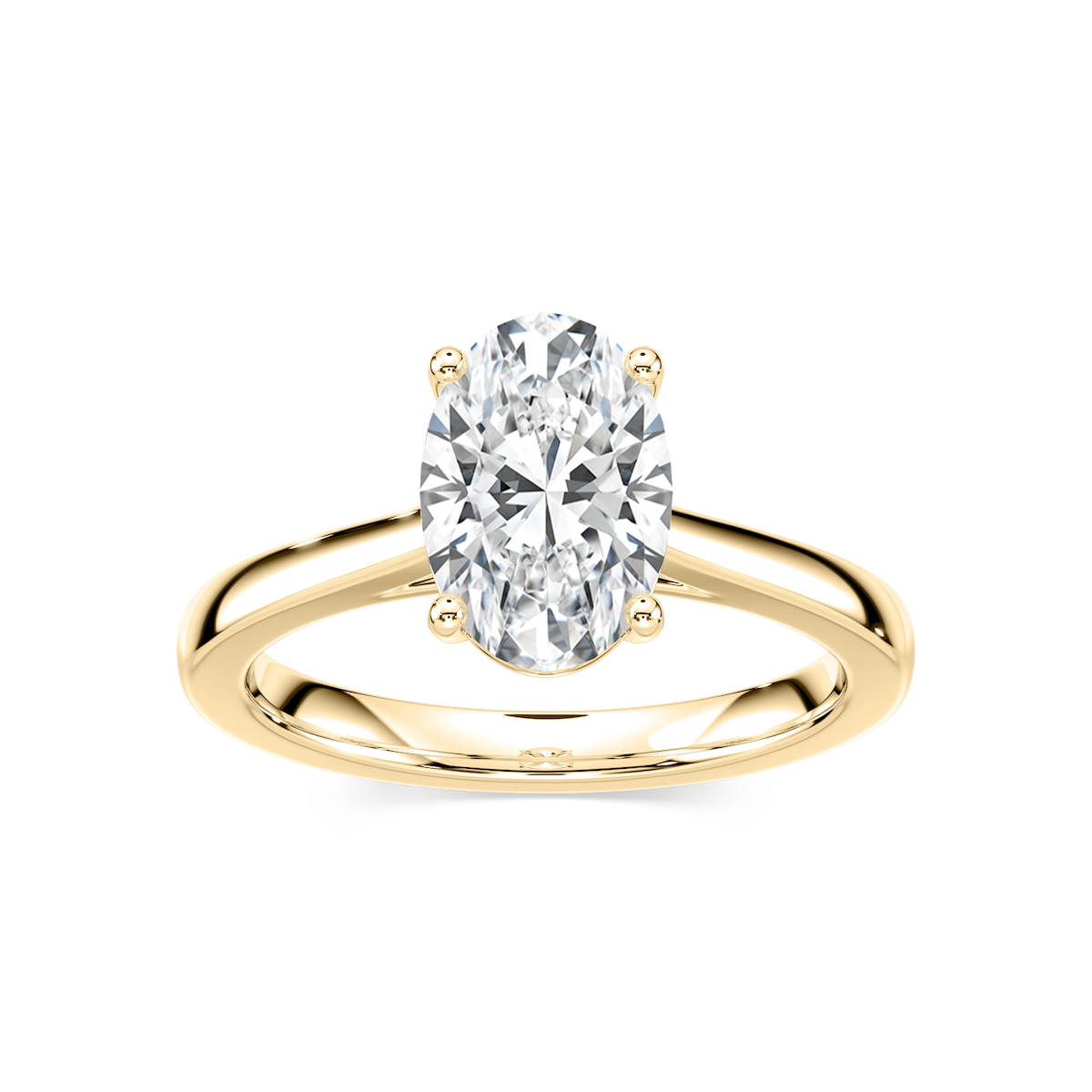 Camila Oval Lab Grown Diamond Cathedral Hidden Halo Engagement Ring