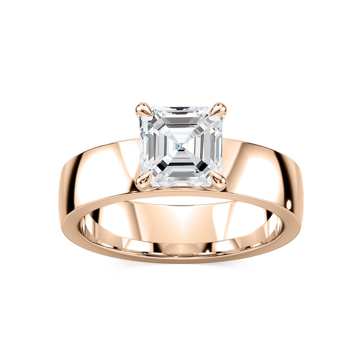 Maya Asscher Lab Grown Diamond 5mm Cigar Band Solitaire Engagement Ring