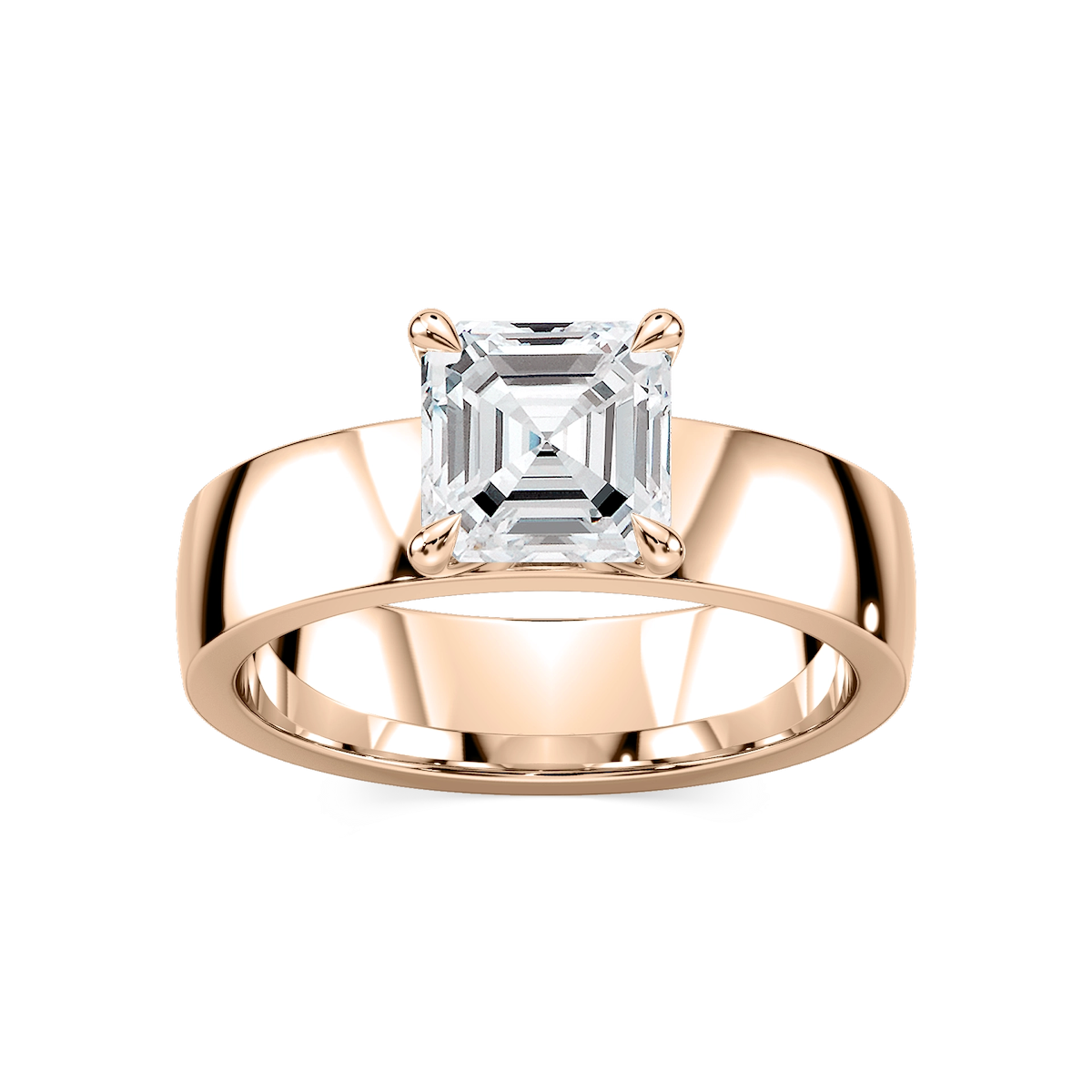 Maya Asscher Lab Grown Diamond 5mm Cigar Band Solitaire Engagement Ring