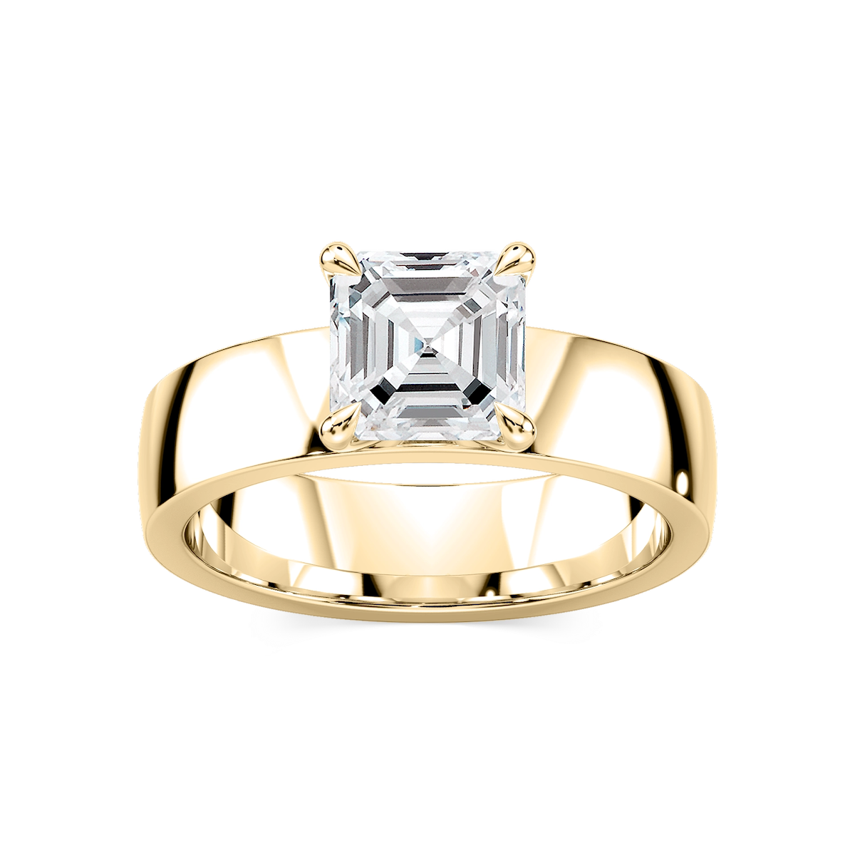 Maya Asscher Lab Grown Diamond 5mm Cigar Band Solitaire Engagement Ring