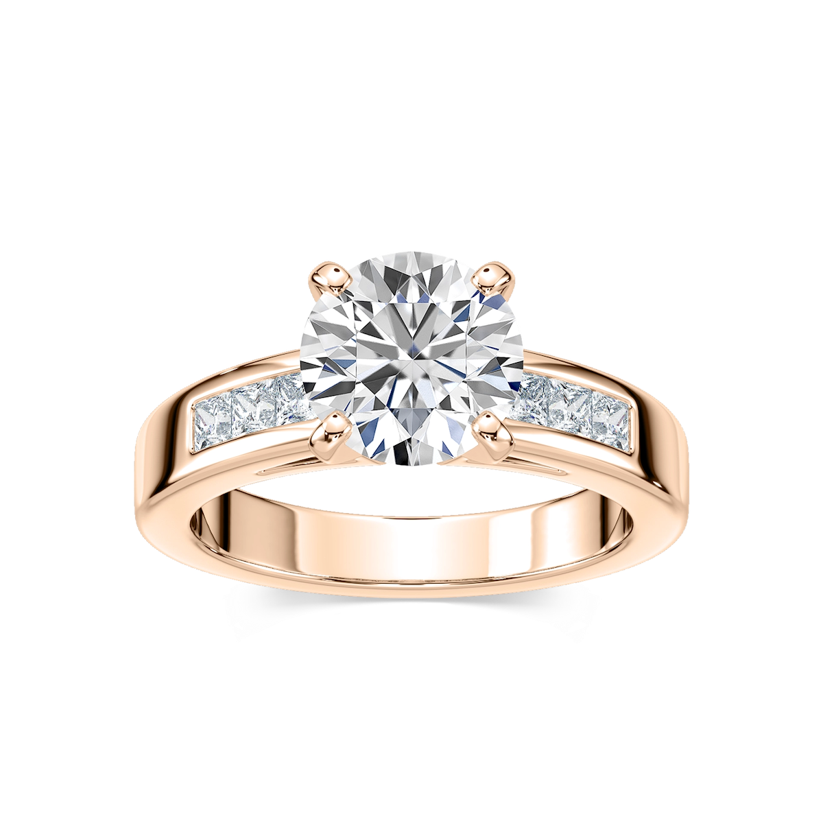 Melanie Lab Grown Diamond Channel Side Stone Engagement Ring