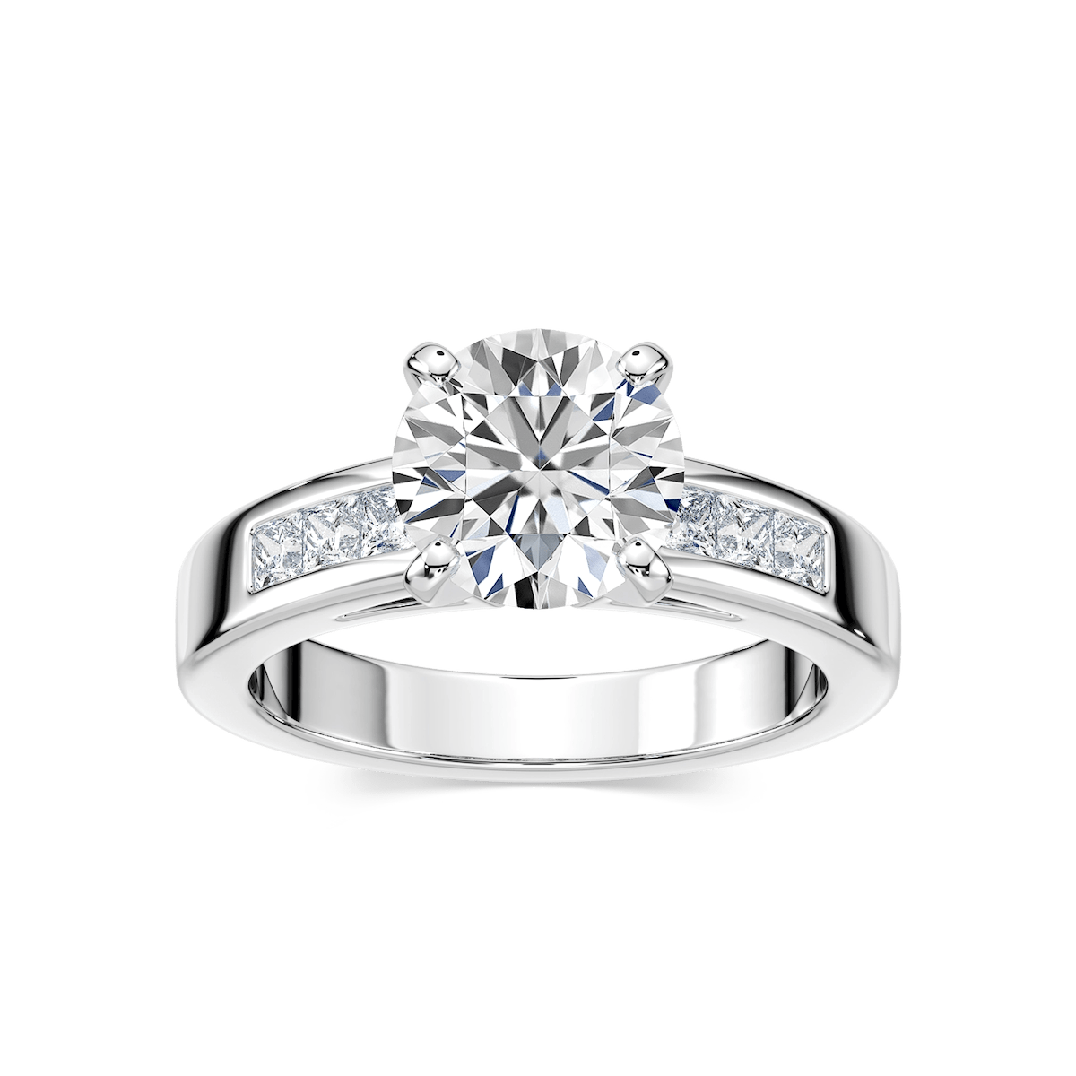 Melanie Lab Grown Diamond Channel Side Stone Engagement Ring