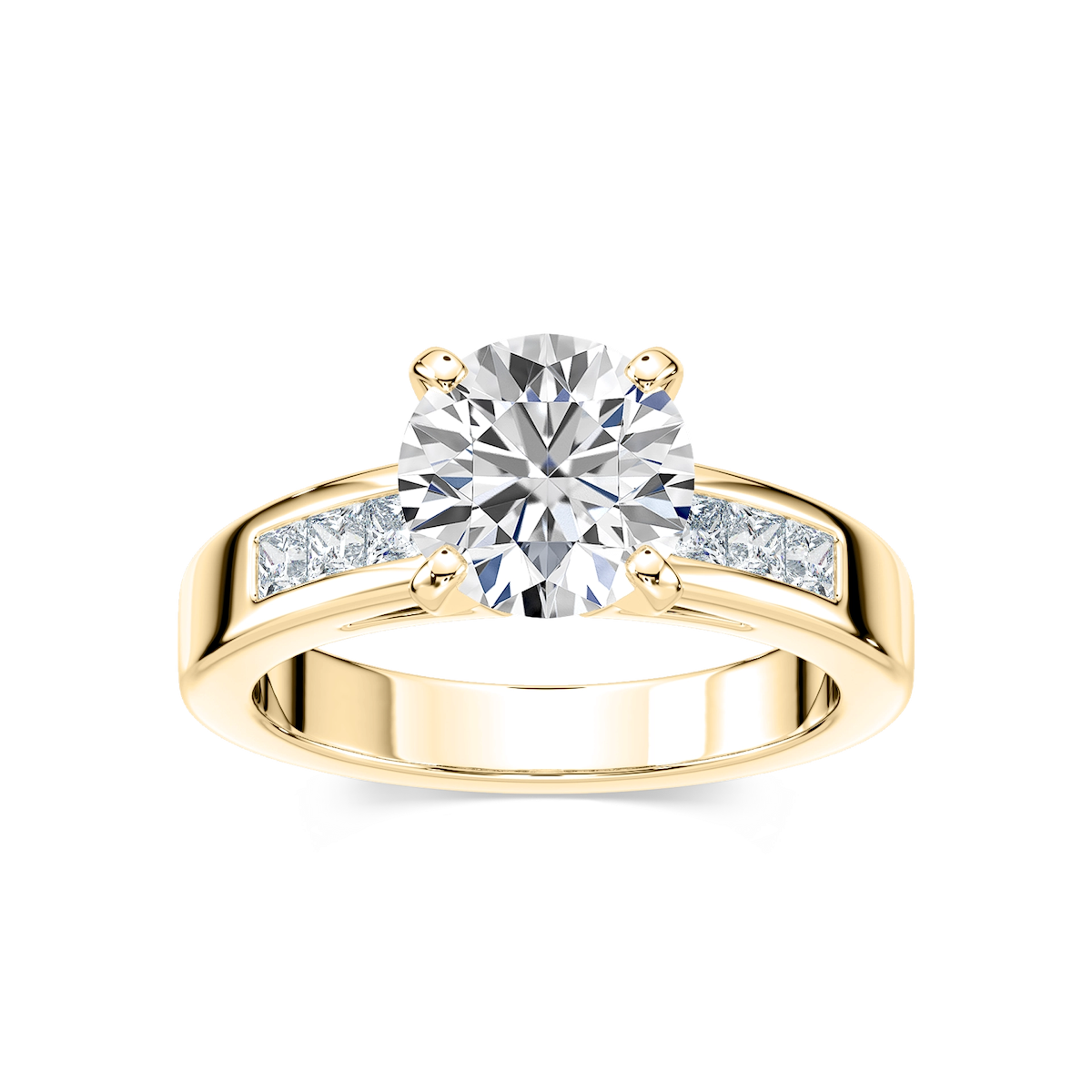 Melanie Lab Grown Diamond Channel Side Stone Engagement Ring
