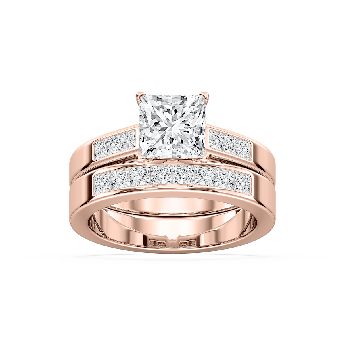 Melanie Lab Grown Diamond Cathedral Channel Wedding Set