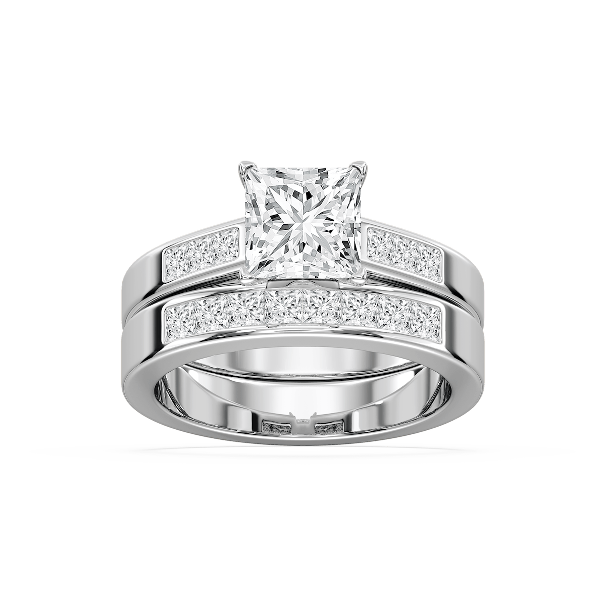 Melanie Lab Grown Diamond Cathedral Channel Wedding Set