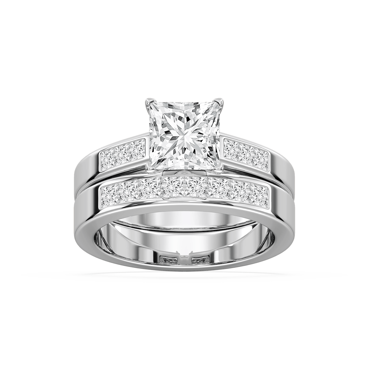 Melanie Lab Grown Diamond Cathedral Channel Wedding Set - MiaDonna Melanie Lab Grown Diamond Cathedral Channel Wedding Set - MiaDonna