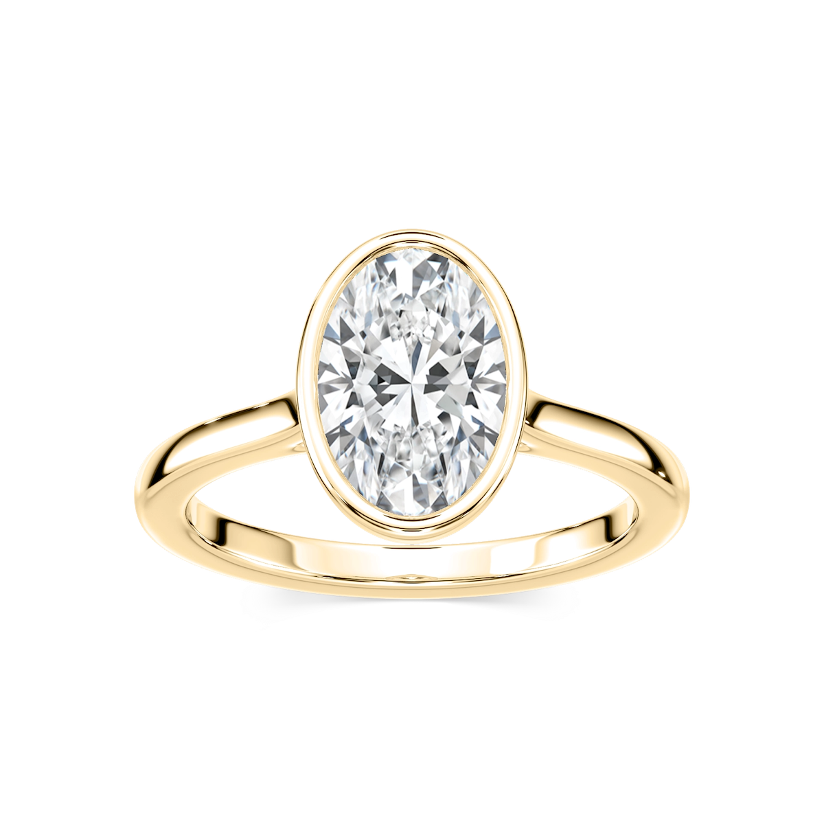 Melodie Oval Lab Grown Diamond Bezel Solitaire Engagement Ring