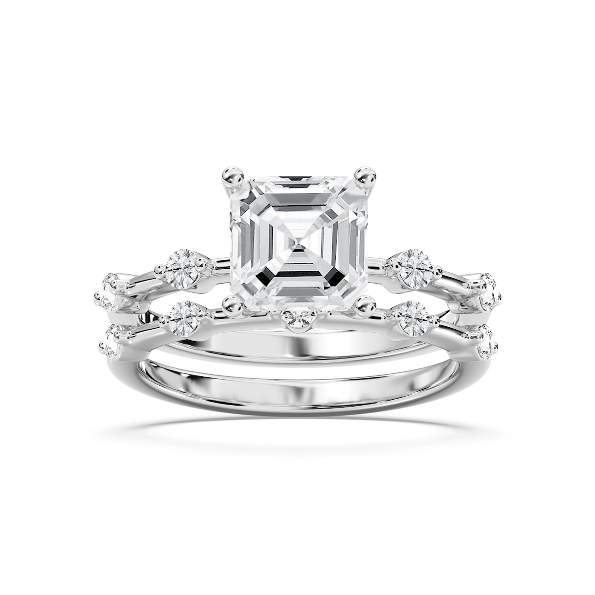 Mila Asscher Cut Wedding Set