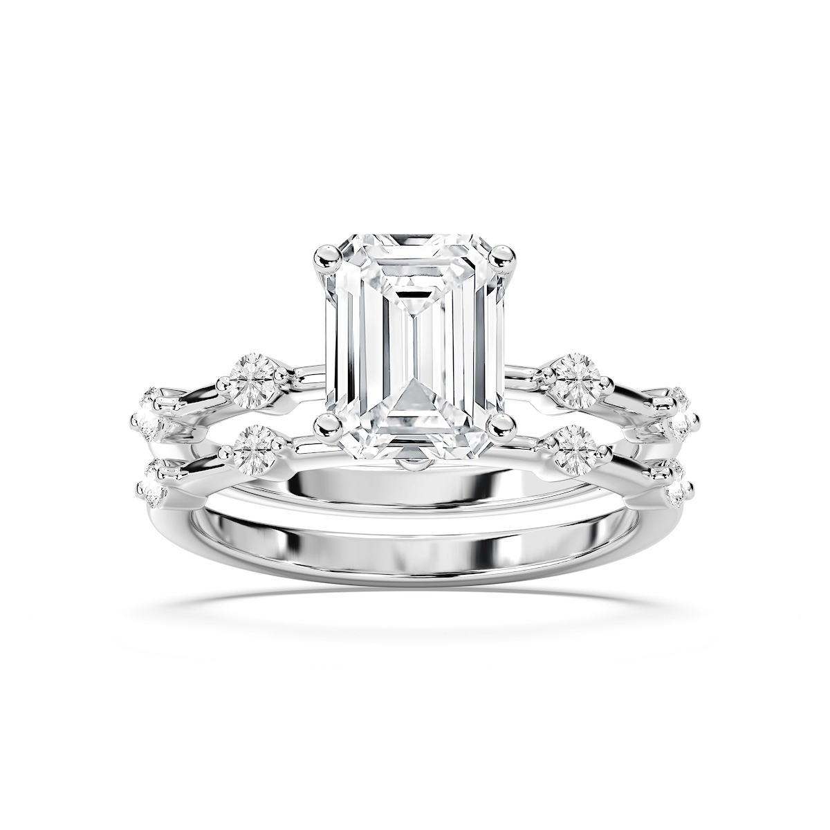Mila Emerald Cut Wedding Set