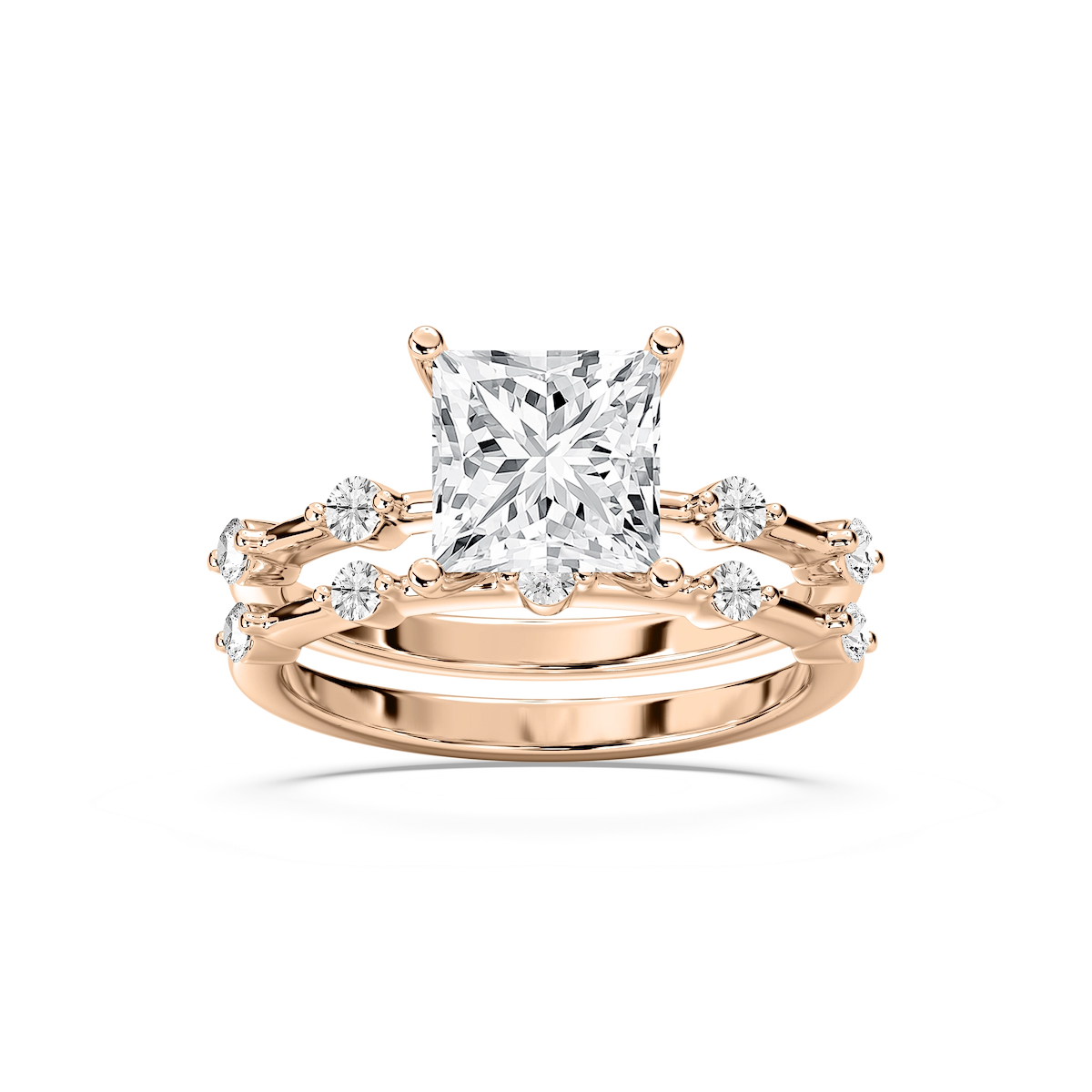 Mila Princess Cut Wedding Set