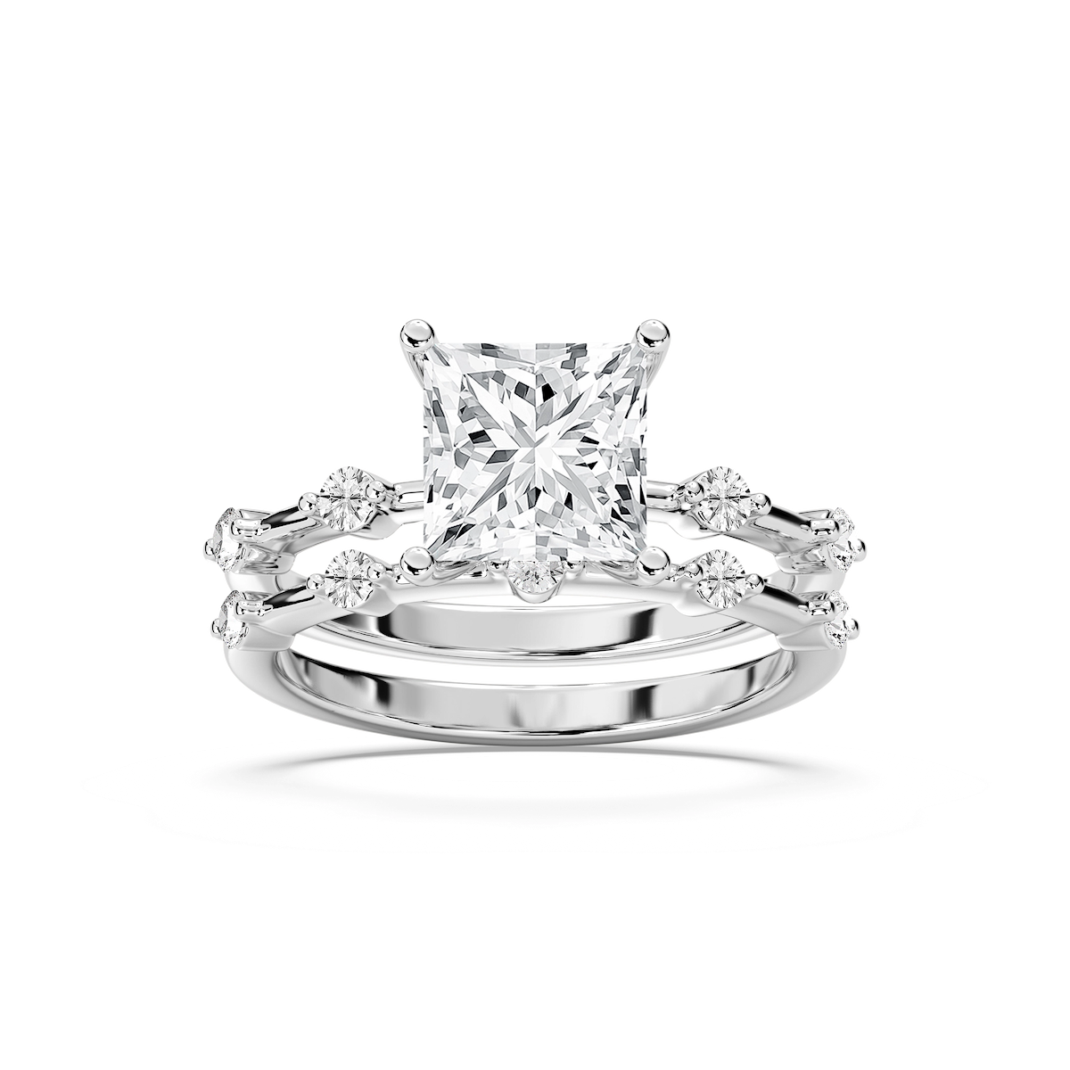 Mila Princess Cut Wedding Set