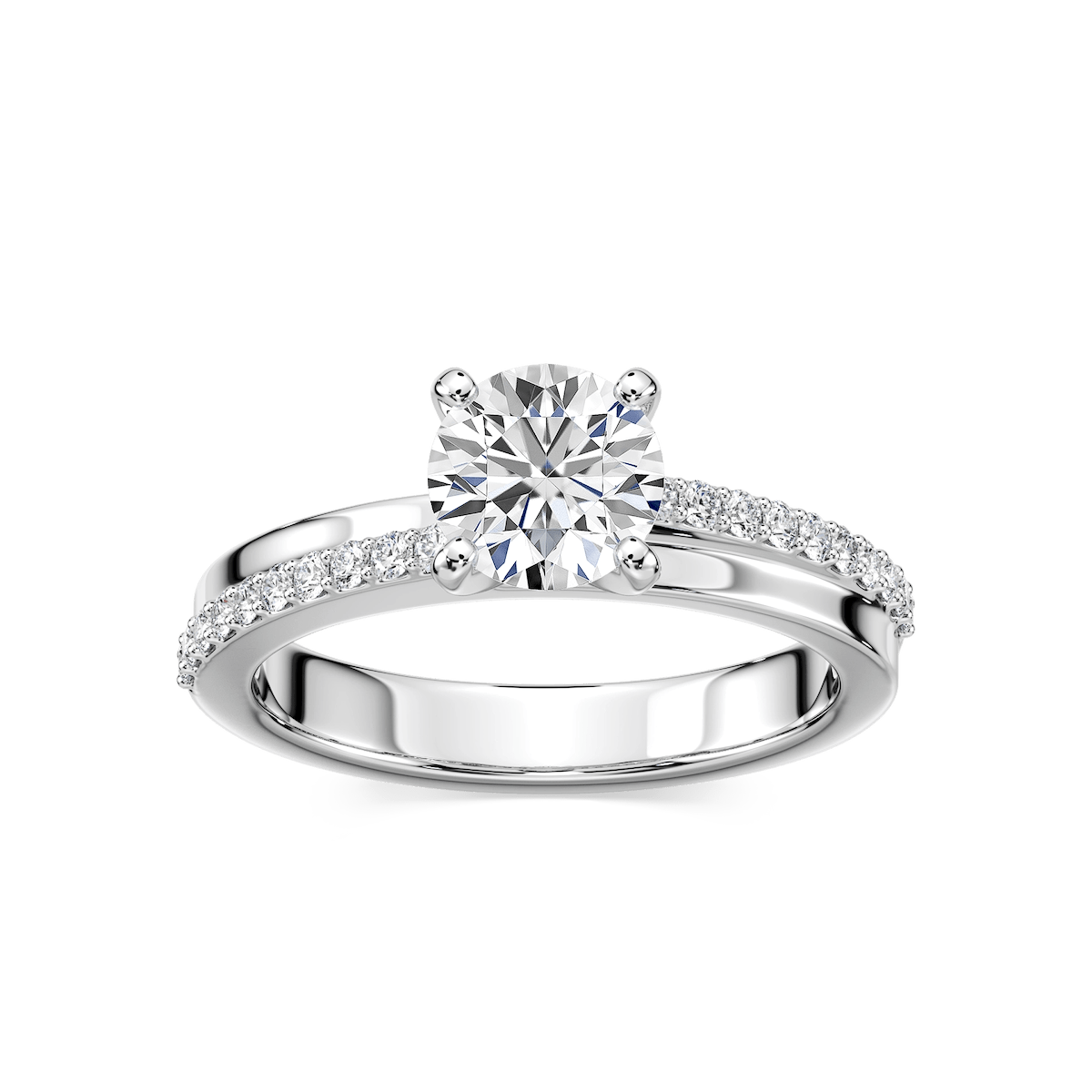 Avery Lab Grown Diamond Interlaced Side Stone Engagement Ring