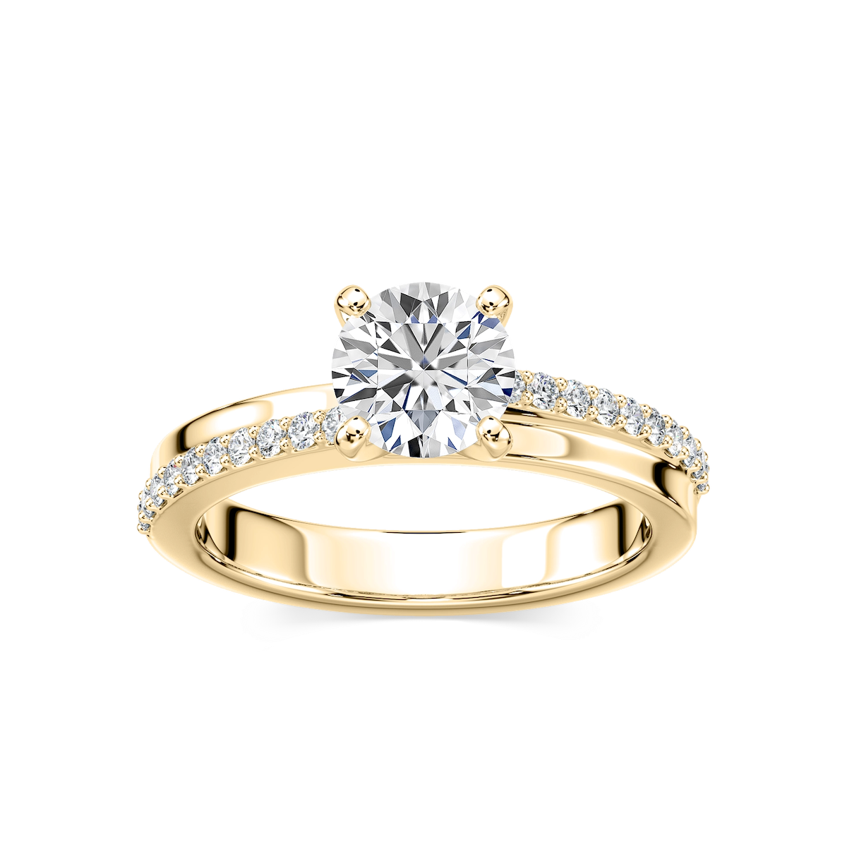Avery Lab Grown Diamond Interlaced Side Stone Engagement Ring