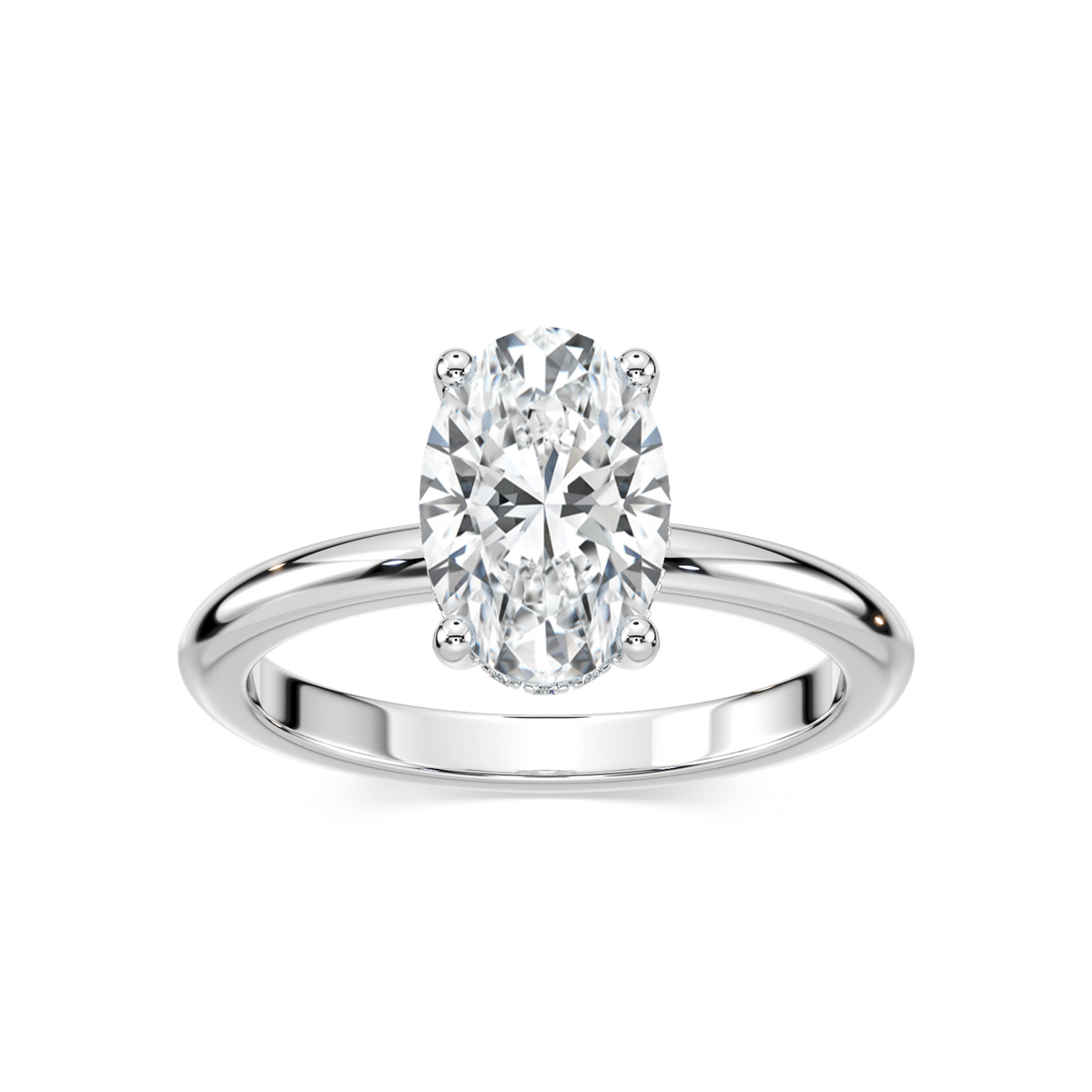 Millie Hidden Halo Engagement Ring with 1.10ct in 14K White Gold