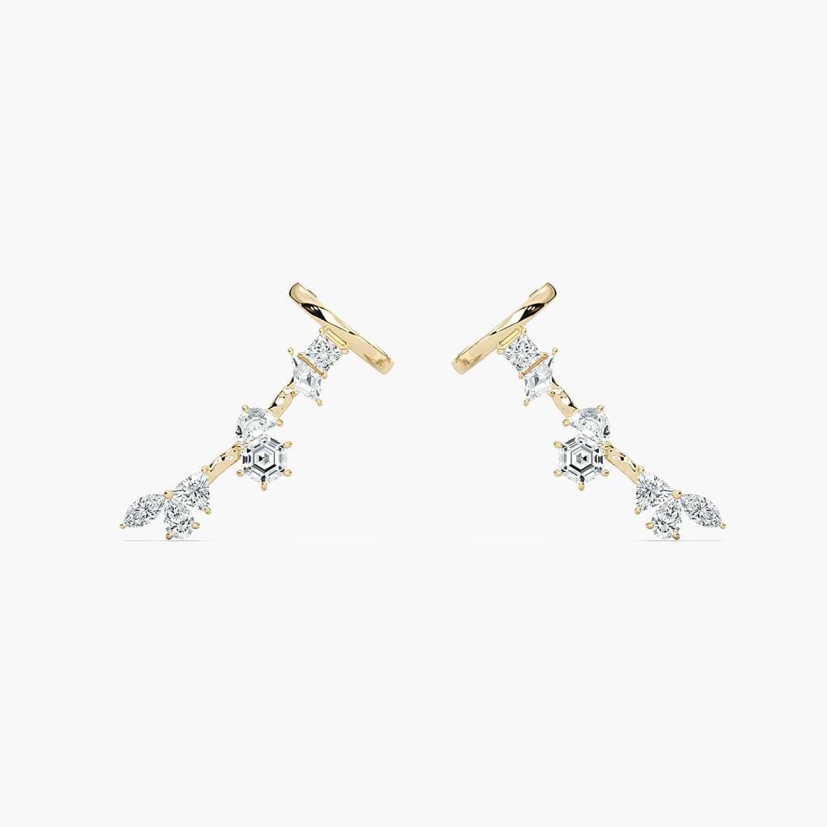 4 ½ ctw Multi-Shape Lab Grown Diamond Cuff Earrings