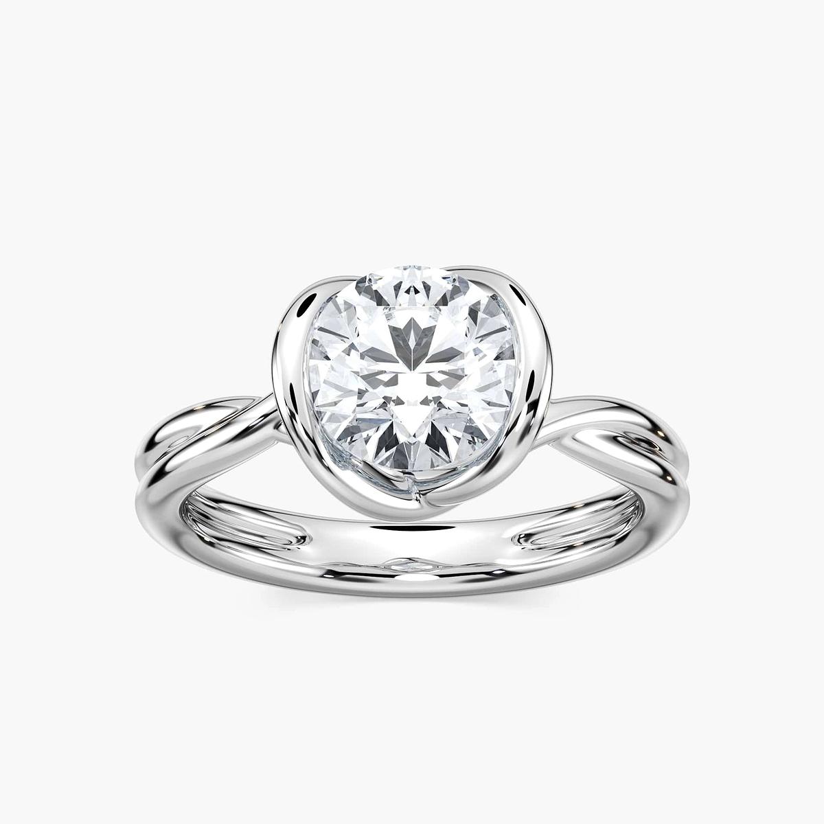 Mia Round Lab Grown Diamond Modern Solitaire Engagement Ring